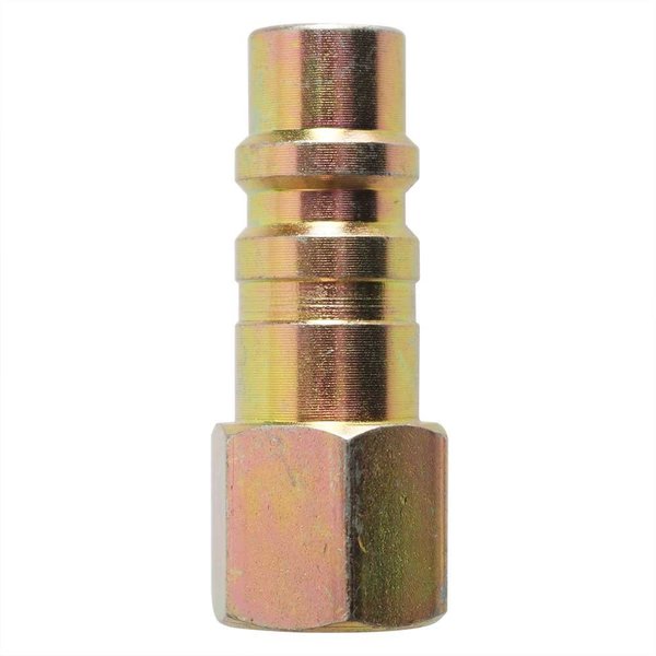 Interstate Pneumatics 1/2 Inch Industrial Steel Coupler Plug x 3/8 Inch Female NPT CPH860